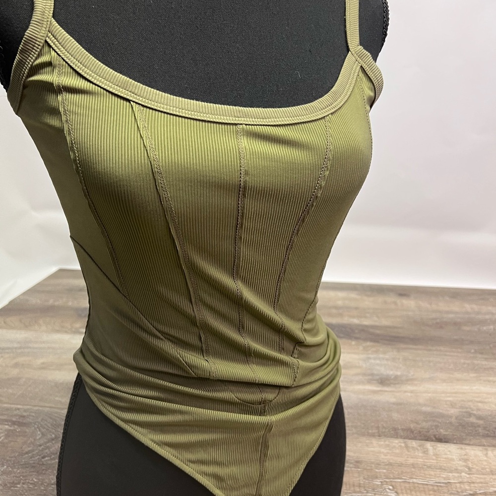 NWOT Free People dusty olive bodysuit S
